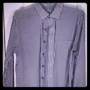 Gray and white gingham Gap shirt